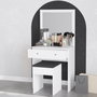 Hanah Home Felix Tocador con Espejo y Silla Blanco
